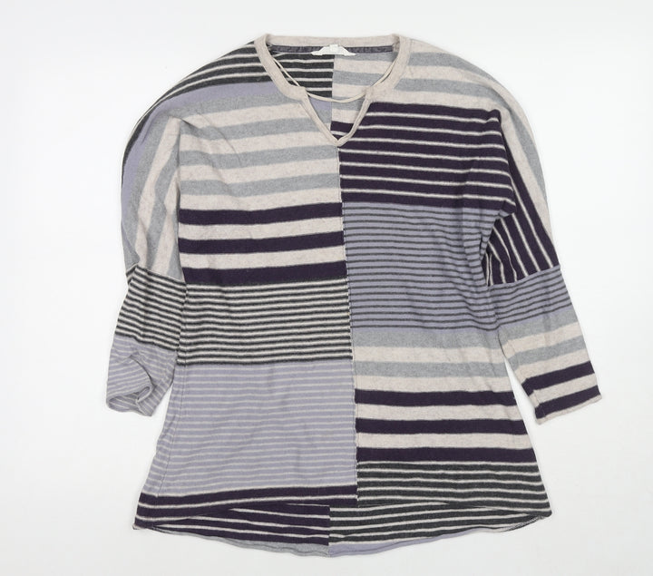 Brantree Womens Multicoloured Round Neck Striped Cotton Pullover Jumper Size XS