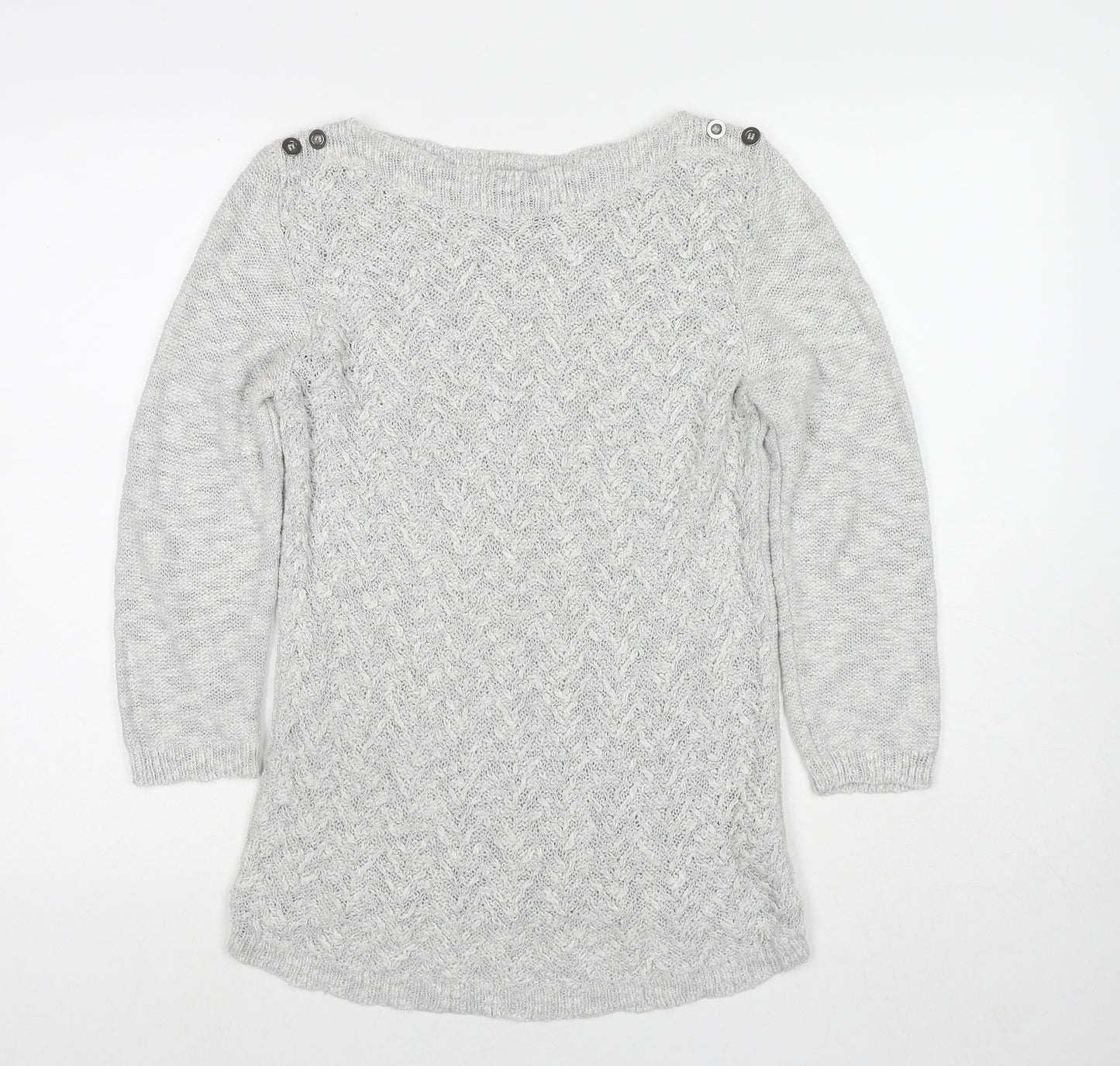 Marks and Spencer Womens Grey Round Neck Acrylic Pullover Jumper Size 10