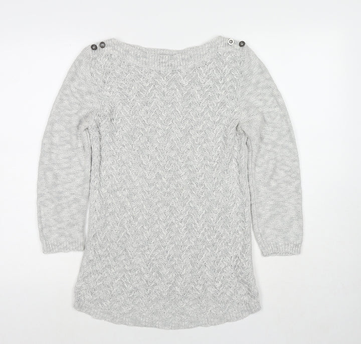 Marks and Spencer Womens Grey Round Neck Acrylic Pullover Jumper Size 10