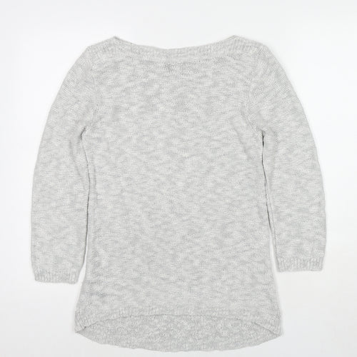Marks and Spencer Womens Grey Round Neck Acrylic Pullover Jumper Size 10
