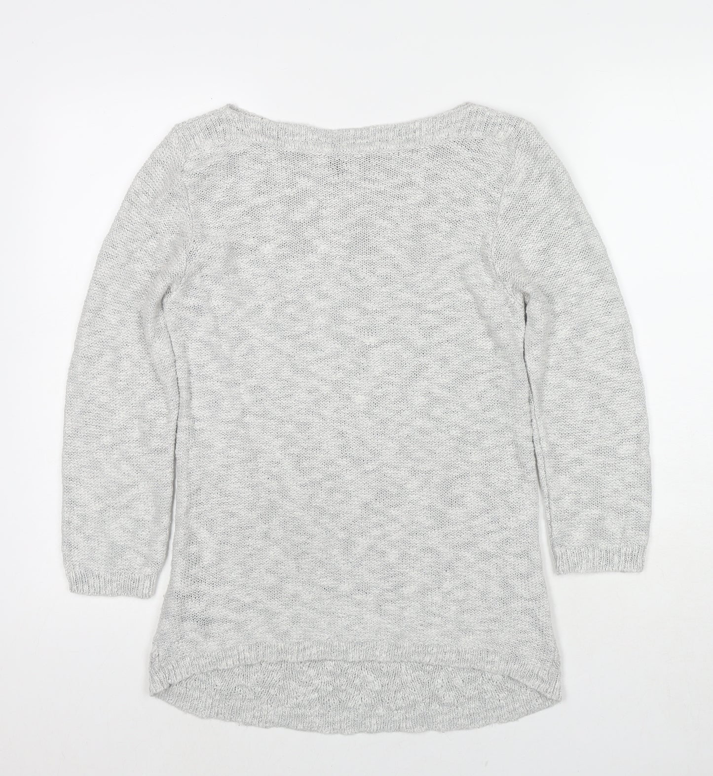 Marks and Spencer Womens Grey Round Neck Acrylic Pullover Jumper Size 10