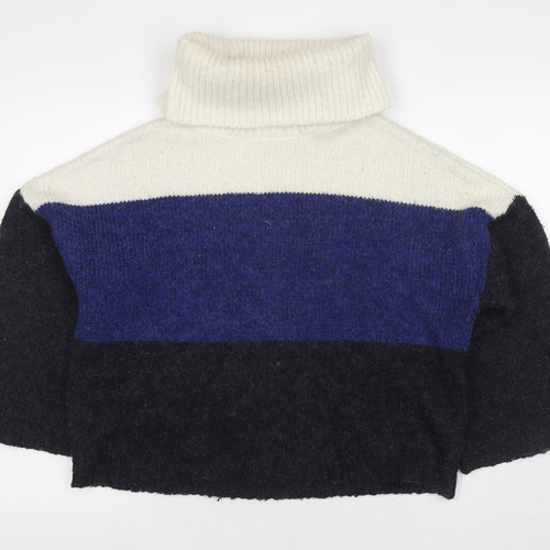 Only Womens Multicoloured Roll Neck Polyester Pullover Jumper Size M