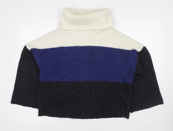Only Womens Multicoloured Roll Neck Polyester Pullover Jumper Size M