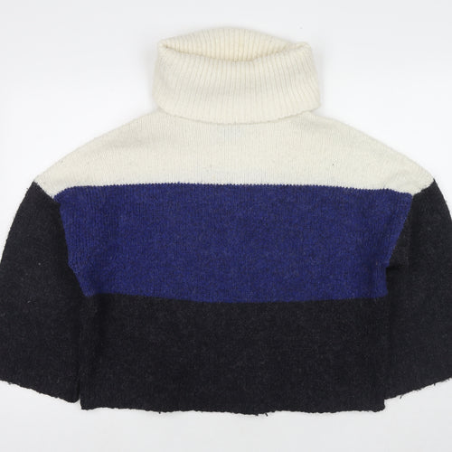 Only Womens Multicoloured Roll Neck Polyester Pullover Jumper Size M