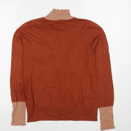 Warehouse Womens Brown Round Neck Viscose Pullover Jumper Size 12