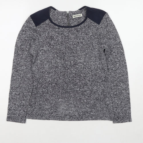 Whistles Womens Blue Round Neck Polyester Pullover Jumper Size 10