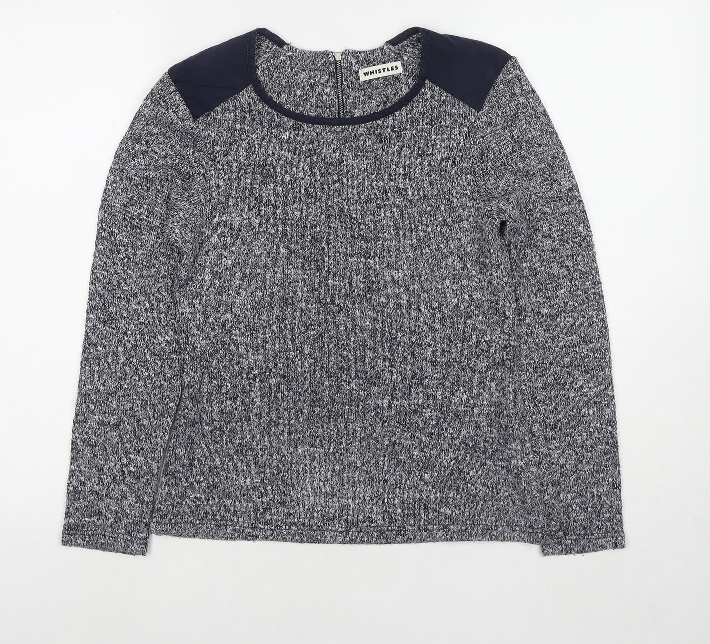 Whistles Womens Blue Round Neck Polyester Pullover Jumper Size 10