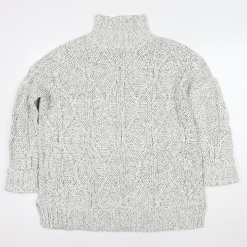 Divided by H&M Womens Grey Roll Neck Acrylic Pullover Jumper Size S