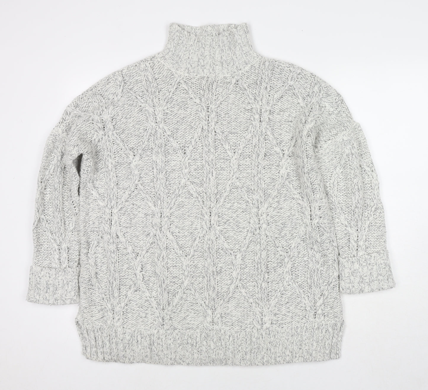 Divided by H&M Womens Grey Roll Neck Acrylic Pullover Jumper Size S