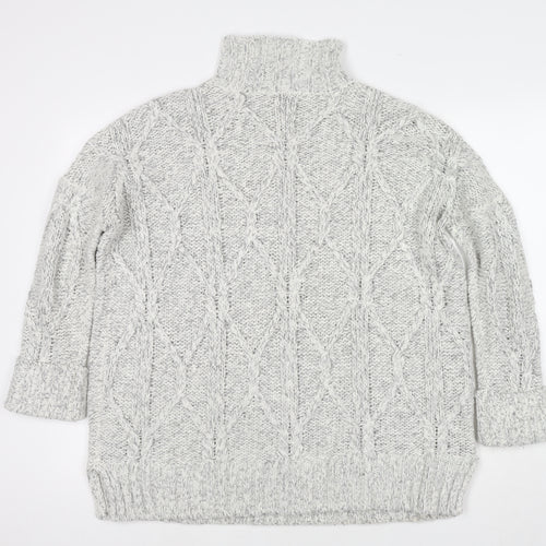 Divided by H&M Womens Grey Roll Neck Acrylic Pullover Jumper Size S