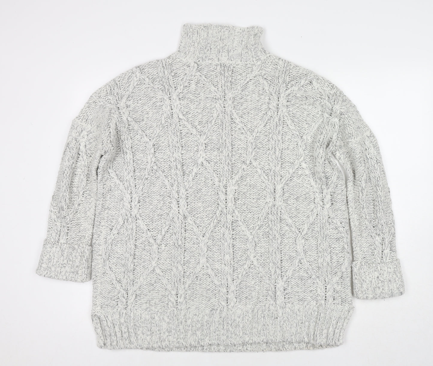 Divided by H&M Womens Grey Roll Neck Acrylic Pullover Jumper Size S
