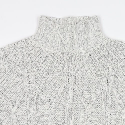 Divided by H&M Womens Grey Roll Neck Acrylic Pullover Jumper Size S