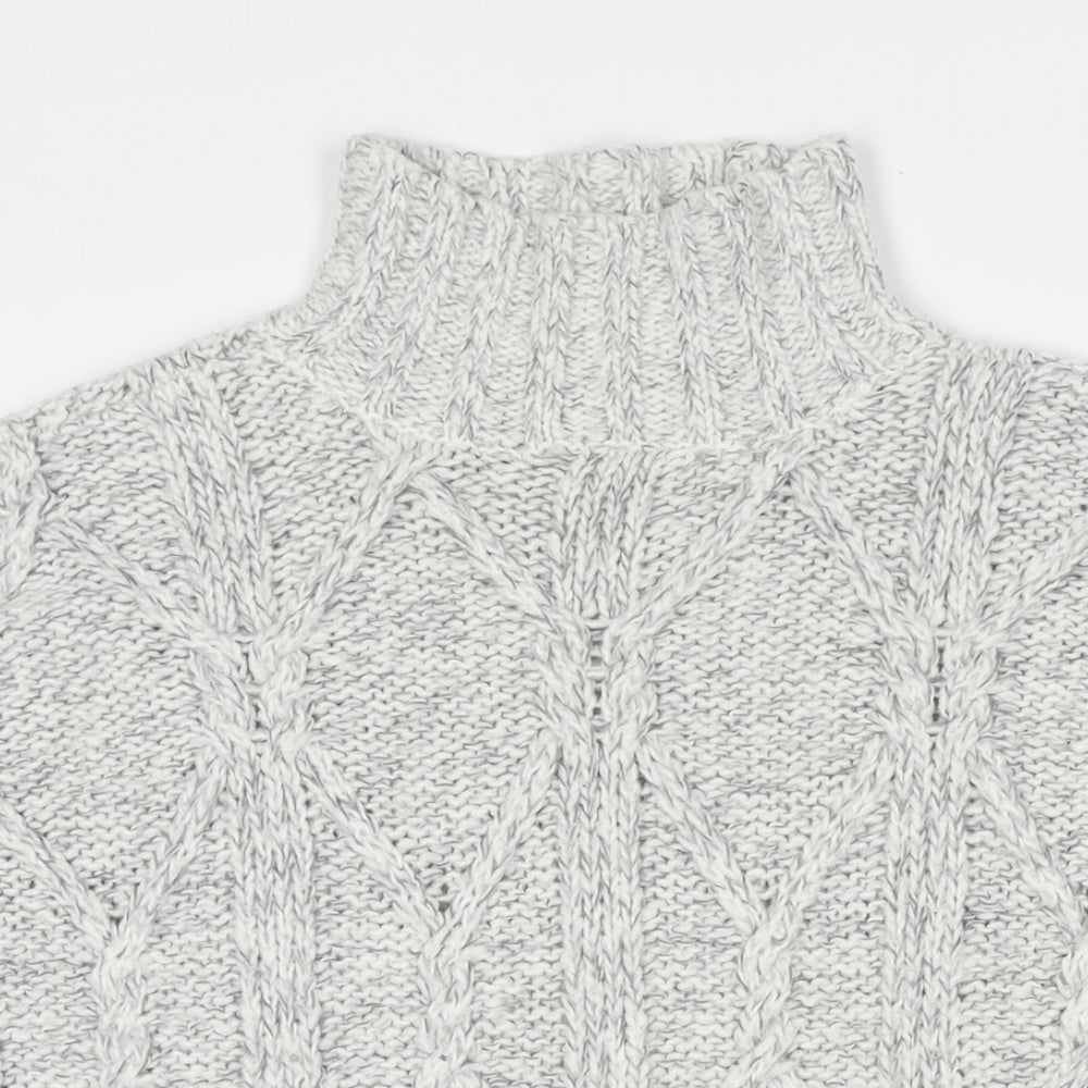 Divided by H&M Womens Grey Roll Neck Acrylic Pullover Jumper Size S