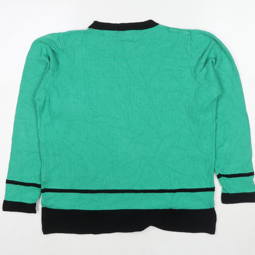Paramour Womens Green Round Neck Viscose Pullover Jumper Size M