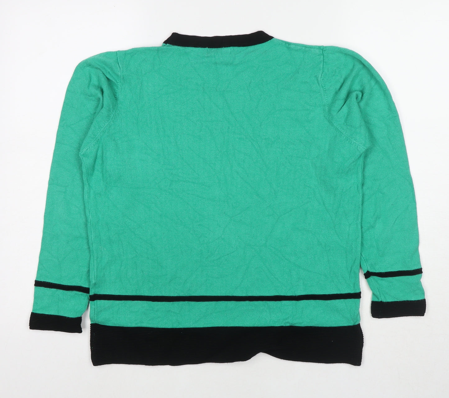 Paramour Womens Green Round Neck Viscose Pullover Jumper Size M