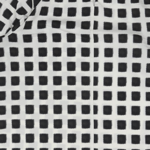Topshop Womens White Check Polyester A-Line Size 12 Round Neck Pullover