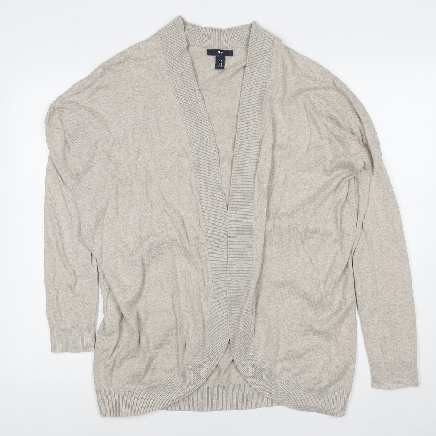Gap Womens Beige V-Neck Cotton Cape Jumper Size M