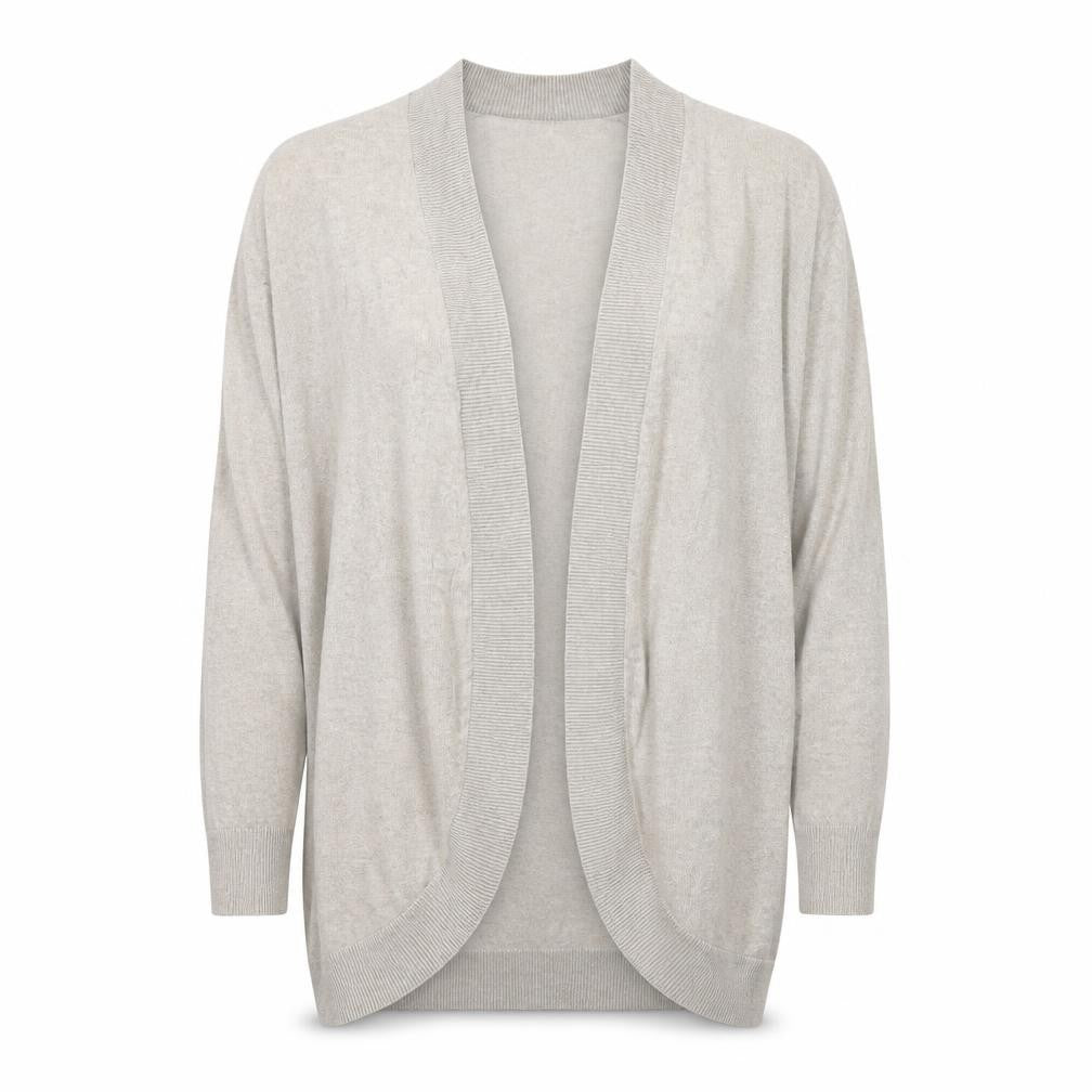 Front view of Gap women’s beige v-neck cotton cape jumper, size M