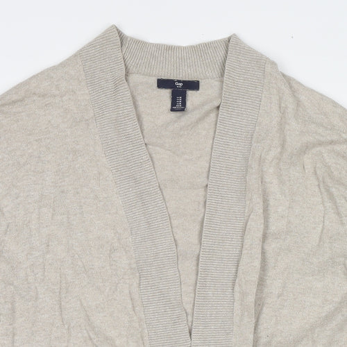 Gap Womens Beige V-Neck Cotton Cape Jumper Size M