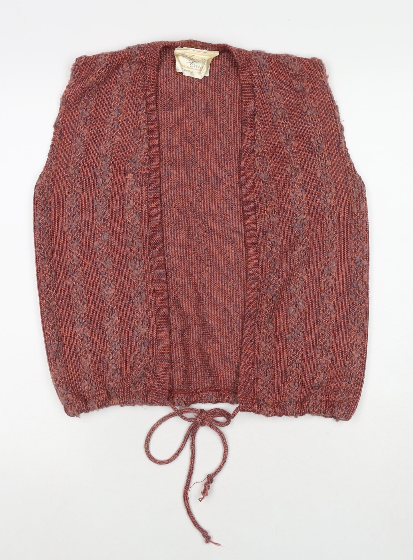 Annette Carol Womens Red V-Neck Acrylic Cape Jumper Size 12
