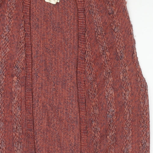 Annette Carol Womens Red V-Neck Acrylic Cape Jumper Size 12
