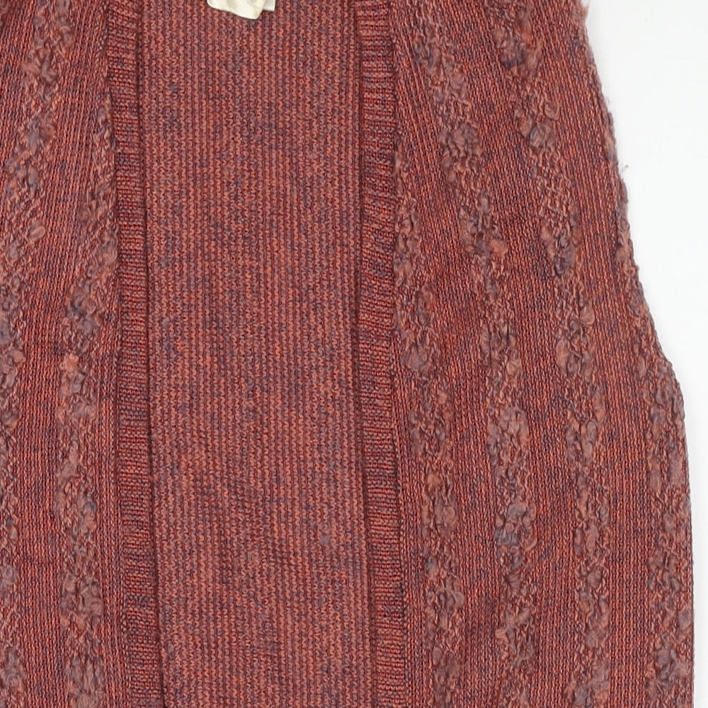 Annette Carol Womens Red V-Neck Acrylic Cape Jumper Size 12