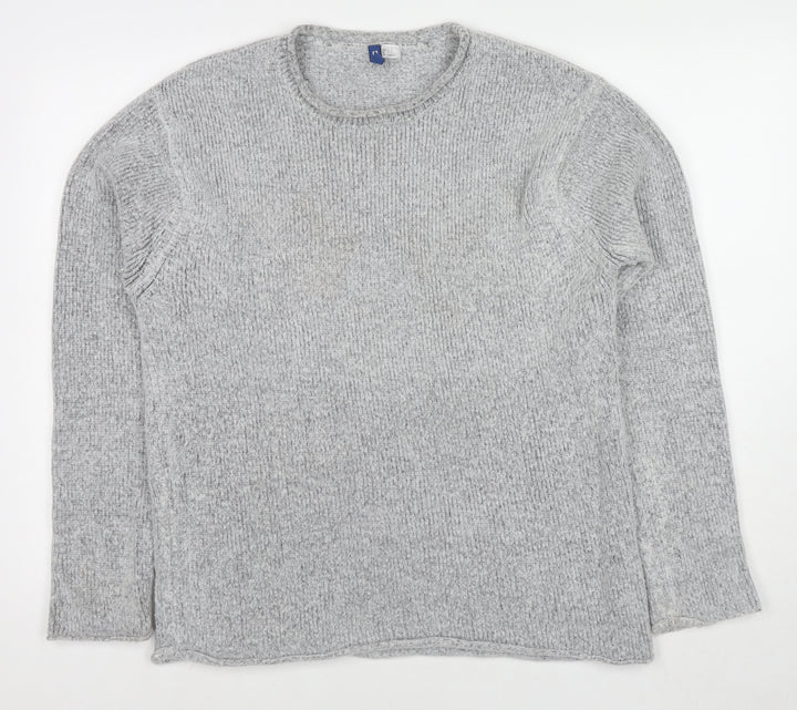 Divided by H&M Womens Grey Round Neck Polyester Pullover Jumper Size S