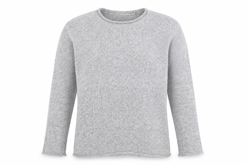 Front view of Divided by H&M women’s grey round neck polyester jumper, size S