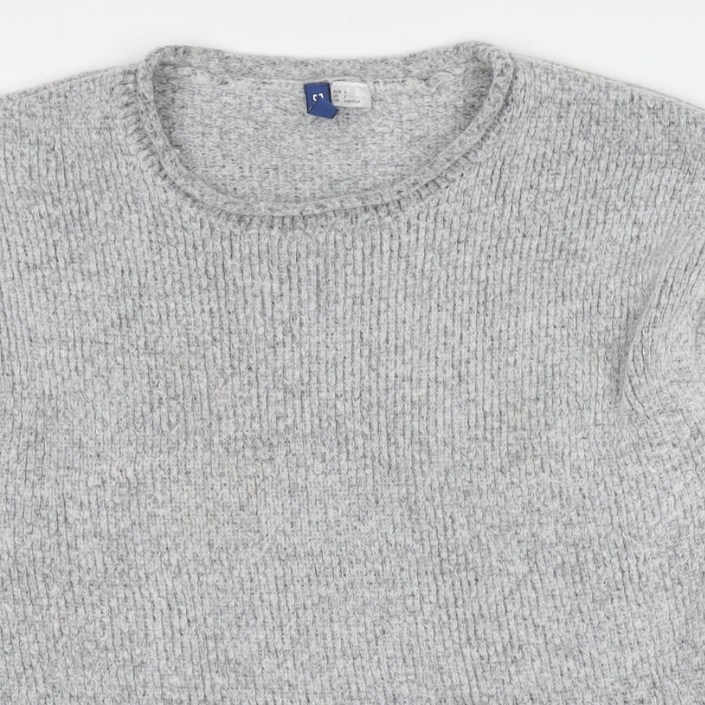 Divided by H&M Womens Grey Round Neck Polyester Pullover Jumper Size S