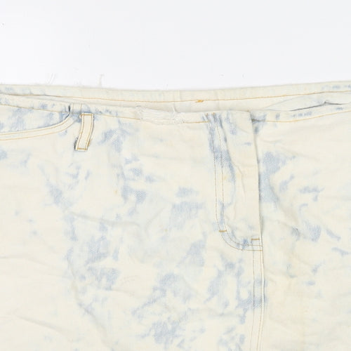 Variations Womens Ivory Cotton A-Line Skirt Size 22 Zip - Tie-dye