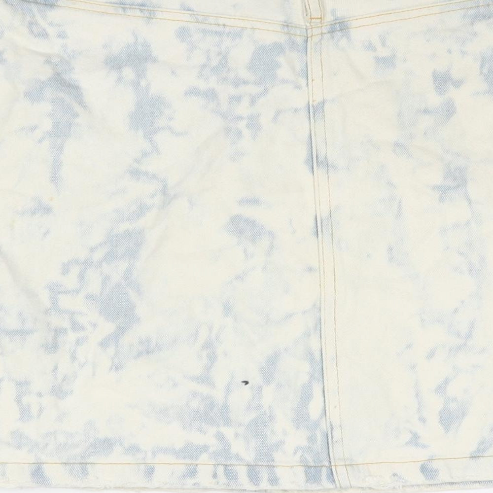 Variations Womens Ivory Cotton A-Line Skirt Size 22 Zip - Tie-dye