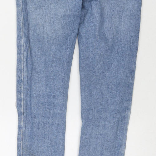 New Look Girls Blue Cotton Skinny Jeans Size 12 Years L25 in Regular Zip - Distressed