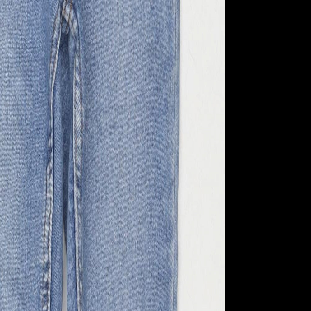 New Look Girls Blue Cotton Skinny Jeans Size 12 Years L25 in Regular Zip - Distressed