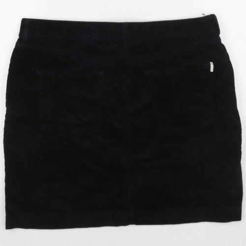 NEXT Womens Black Cotton A-Line Skirt Size 16 Zip