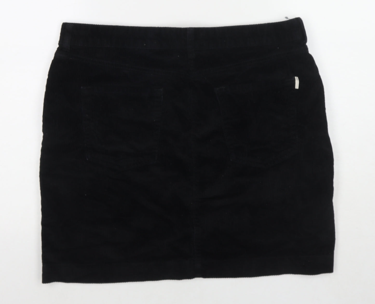 NEXT Womens Black Cotton A-Line Skirt Size 16 Zip