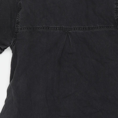 ASOS Womens Grey Cotton Shirt Dress Size 10 Collared Button