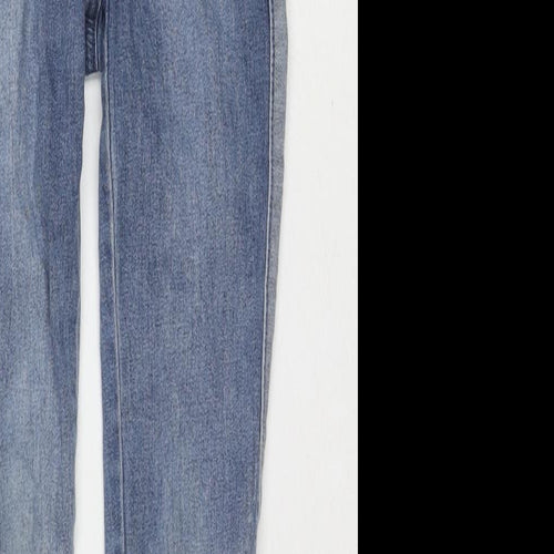 NEXT Girls Blue Cotton Skinny Jeans Size 5 Years Regular Zip