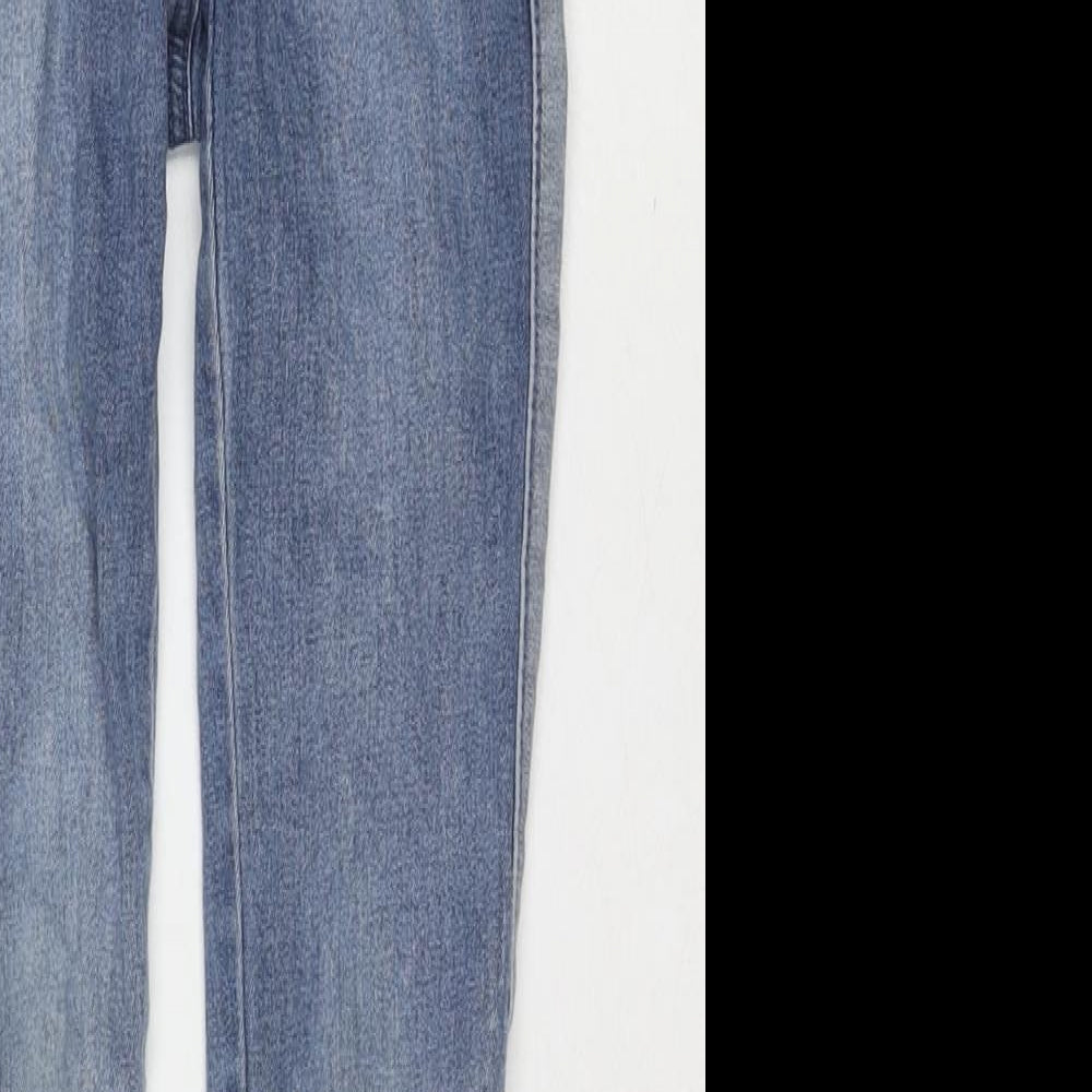 NEXT Girls Blue Cotton Skinny Jeans Size 5 Years Regular Zip
