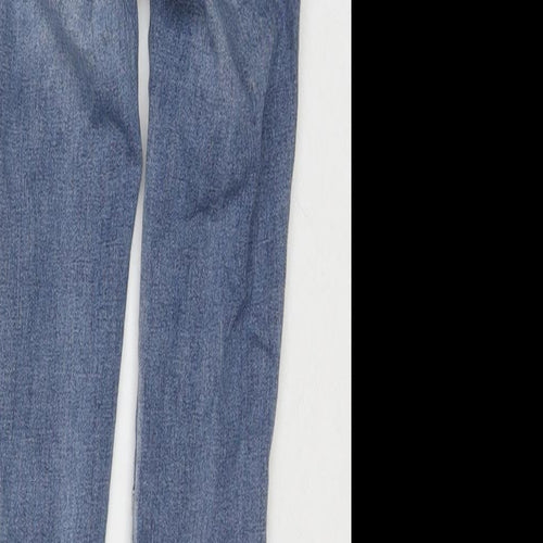 NEXT Girls Blue Cotton Skinny Jeans Size 5 Years Regular Zip