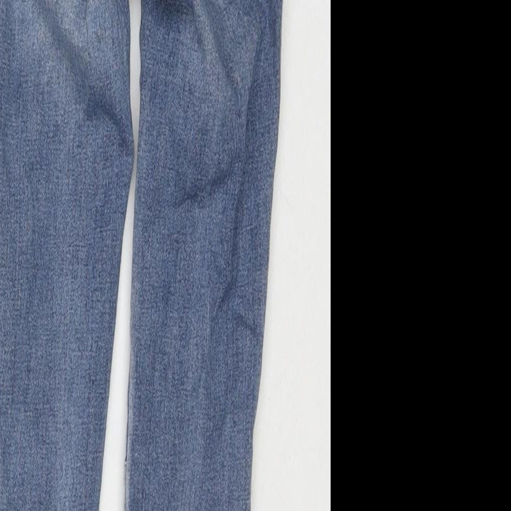 NEXT Girls Blue Cotton Skinny Jeans Size 5 Years Regular Zip