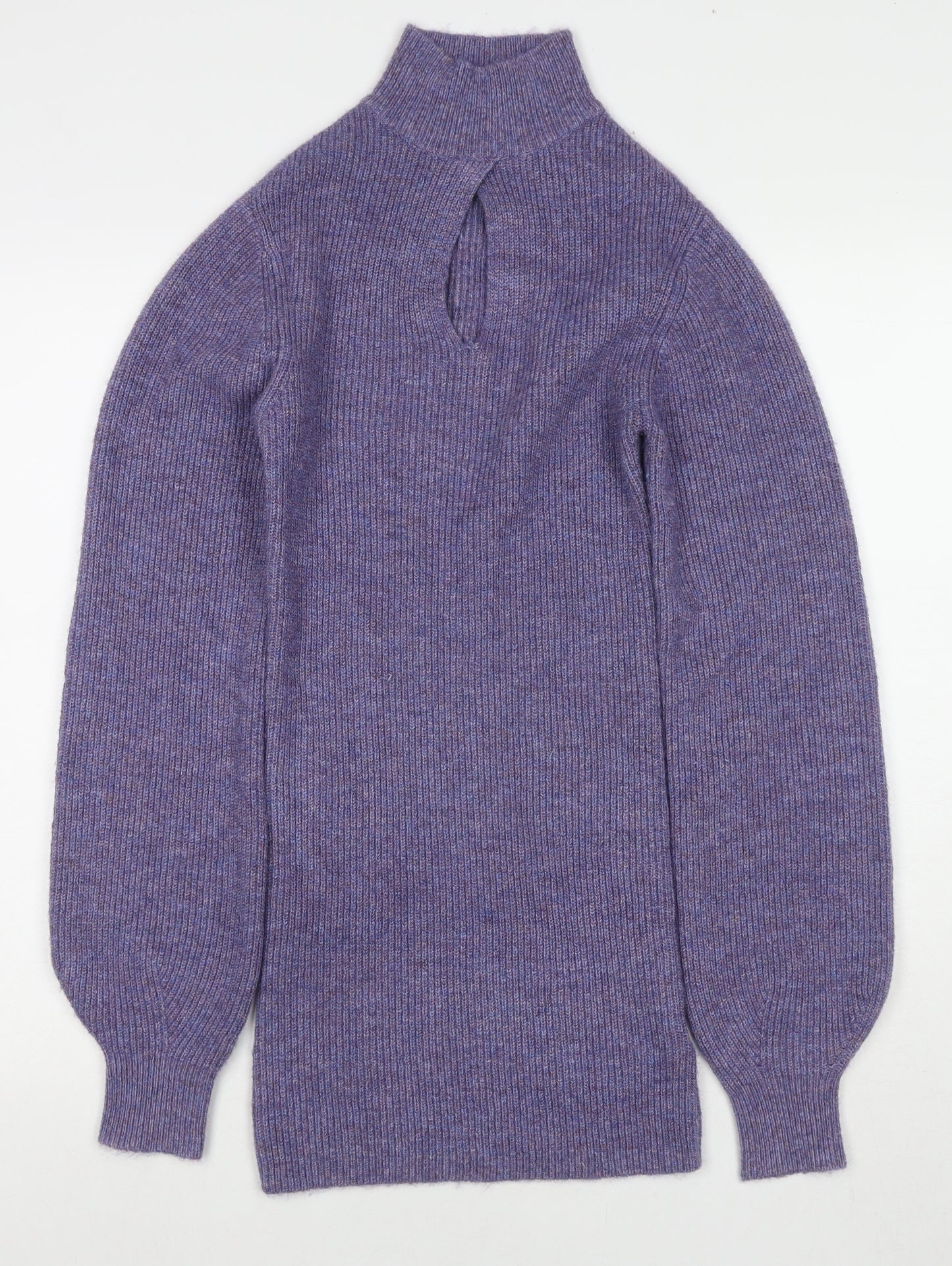 Aria Cove Womens Purple Mock Neck Polyester Tunic Jumper Size 8