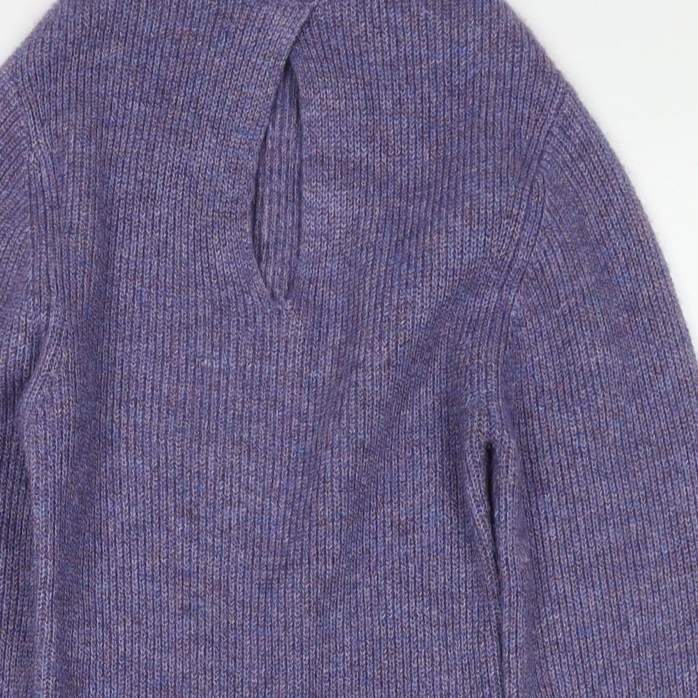 Aria Cove Womens Purple Mock Neck Polyester Tunic Jumper Size 8