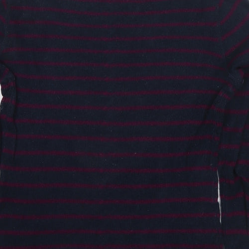 Jigsaw Womens Blue Round Neck Striped Cashmere Pullover Jumper Size S