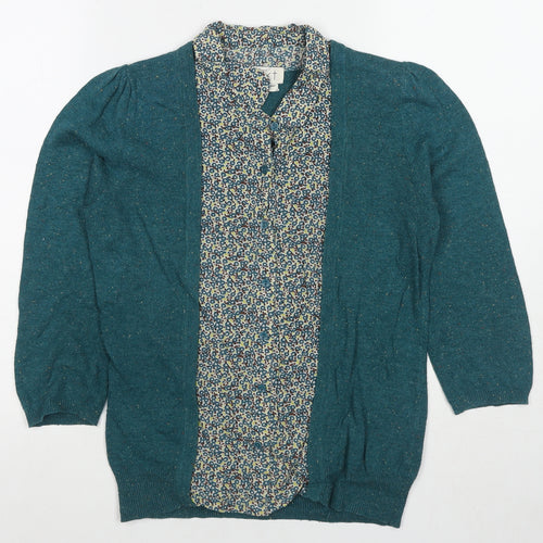NEXT Womens Blue Collared Acrylic Pullover Jumper Size 10