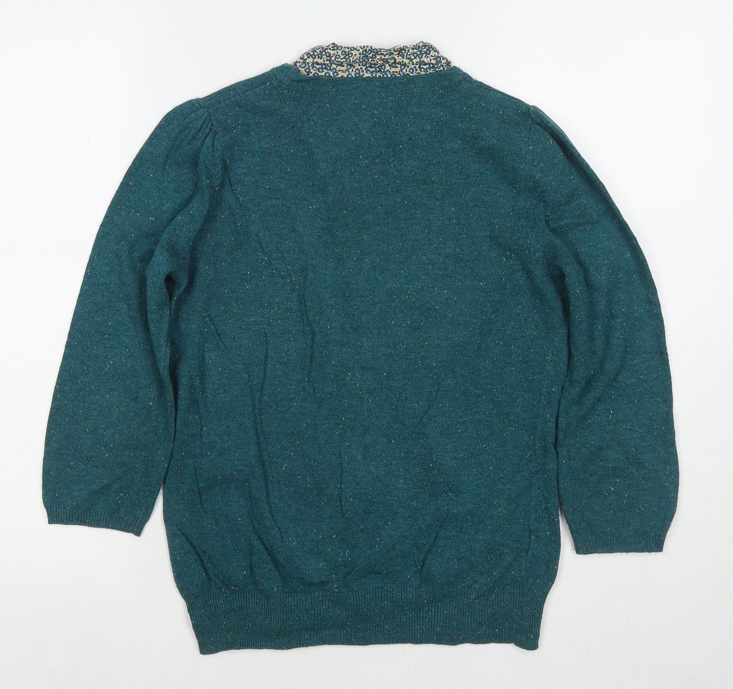 NEXT Womens Blue Collared Acrylic Pullover Jumper Size 10