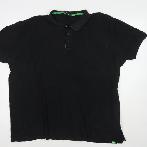 D555 Mens Black Cotton Polo Size 3XL Collared Pullover