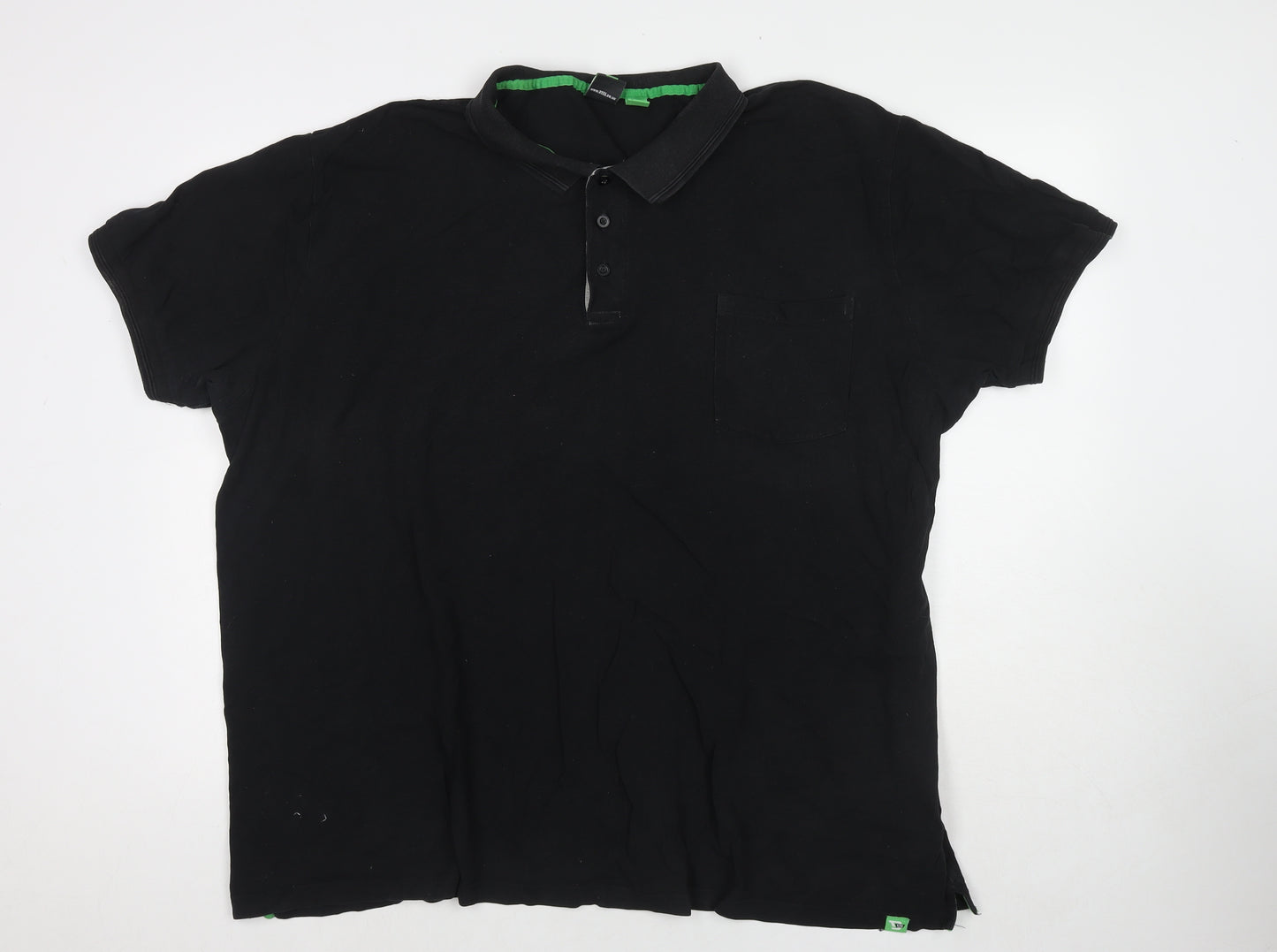 D555 Mens Black Cotton Polo Size 3XL Collared Pullover