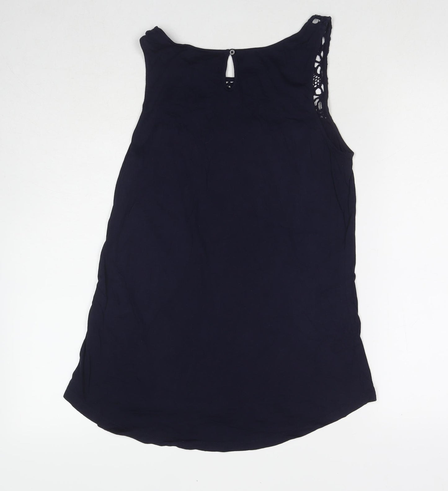 Gap Womens Blue Polyester Basic Tank Size S Round Neck