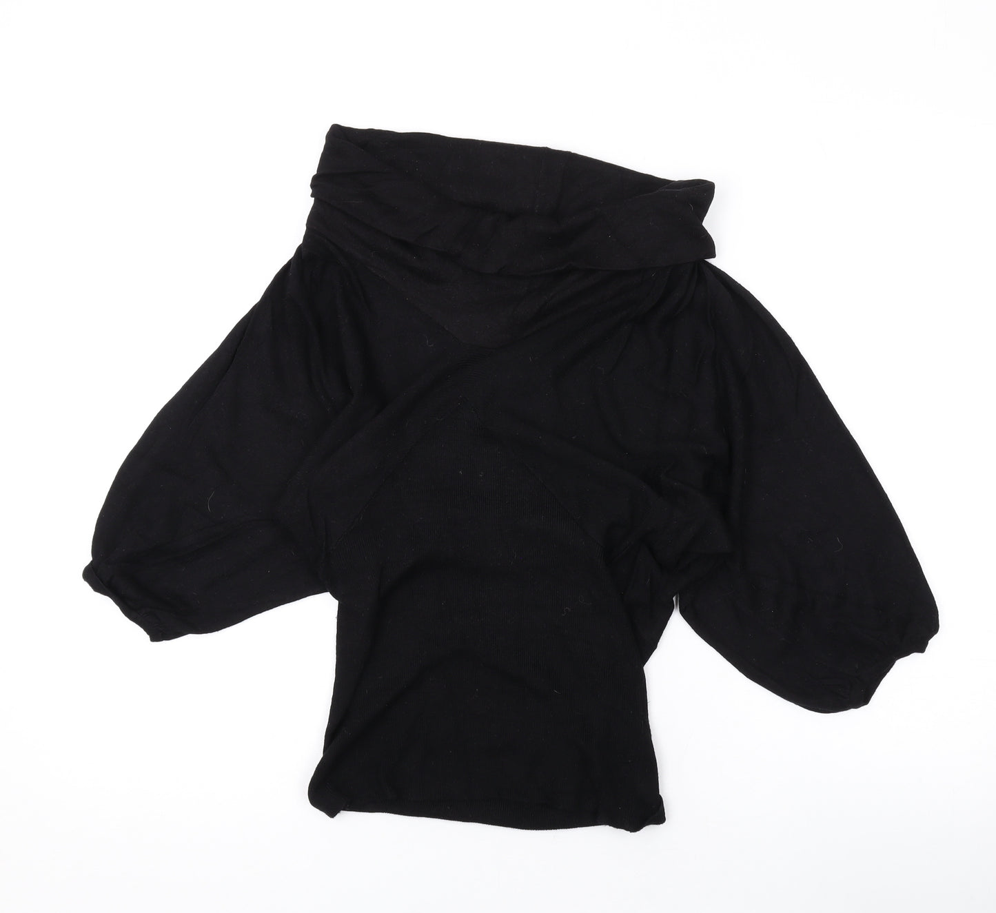 Topshop Womens Black Roll Neck Viscose Pullover Jumper Size 10