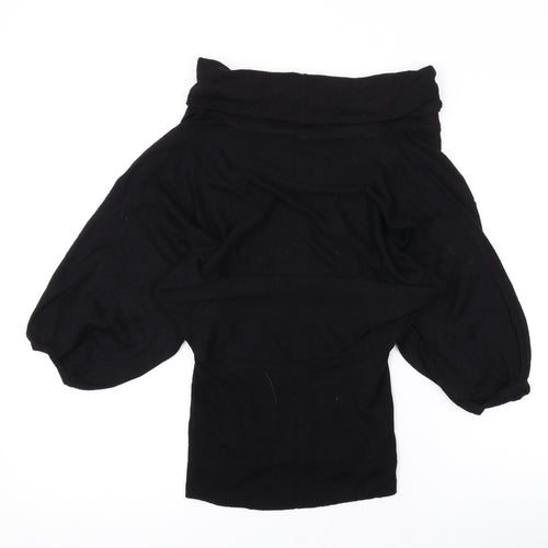 Topshop Womens Black Roll Neck Viscose Pullover Jumper Size 10